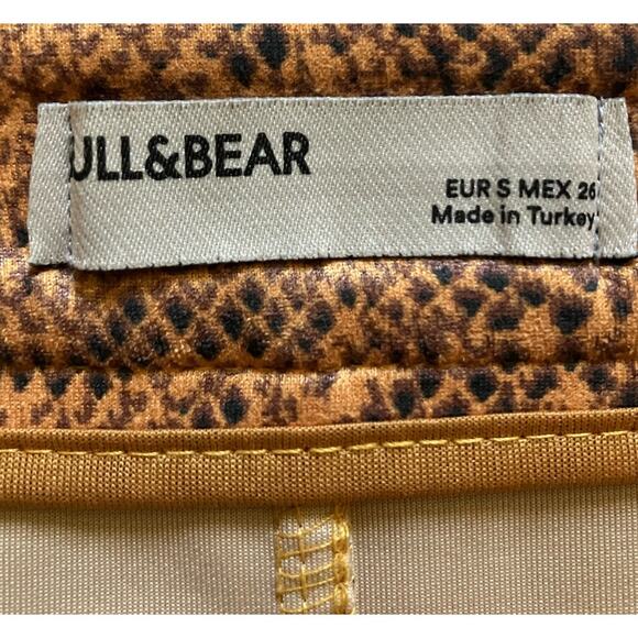 Pull & Bear Yellow Snake Print Mini Skirt Small - Picture 4 of 4